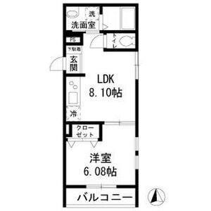 フォレストメゾン府中桜通(1LDK/2階)の間取り写真
