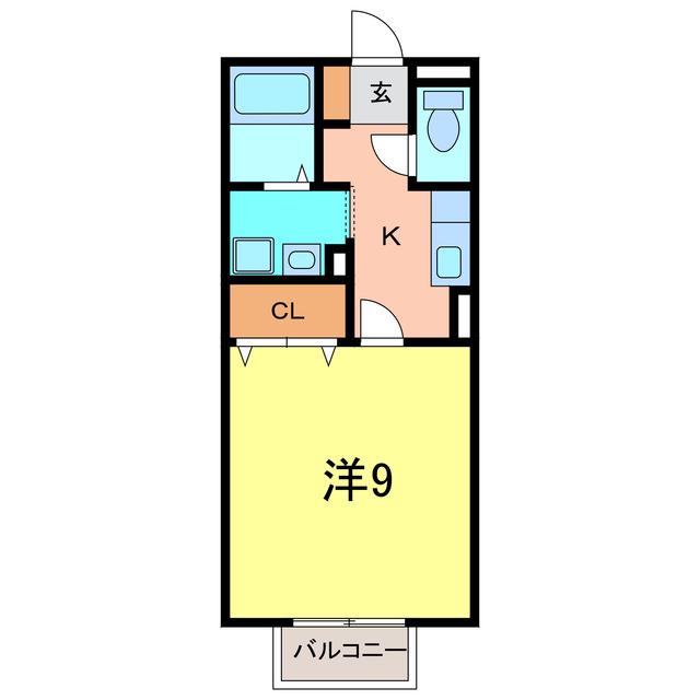 グランシャリオ(1K/2階)の間取り写真