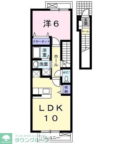 メゾン ベル(1LDK/2階)の間取り写真