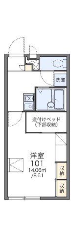 レオパレス塚原台(1K/1階)の間取り写真