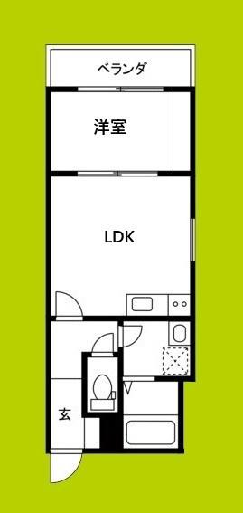 リブレメゾン岸辺I(1LDK/1階)の間取り写真