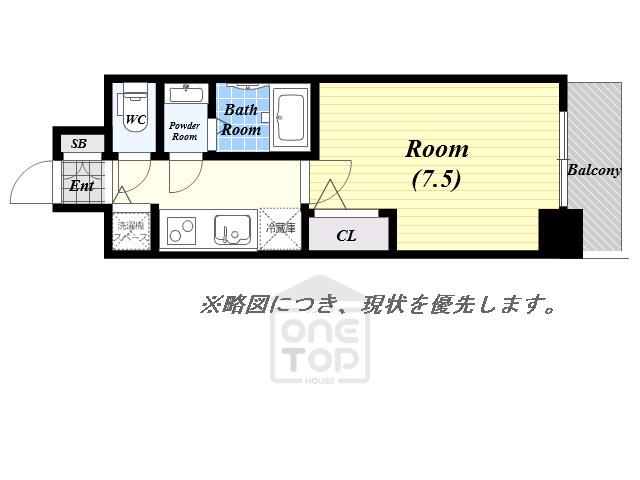S-RESIDENCE江坂EMINENCE(1K/12階)の間取り写真