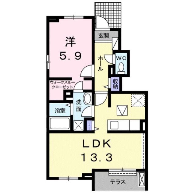 ベラ・ルーチェB(1LDK/1階)の間取り写真