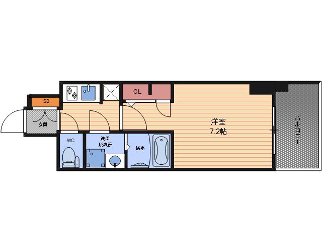 S-RESIDENCE阿波座BOUNCY(1K/14階)の間取り写真