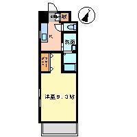 ブリエ福山西町(1K/6階)の間取り写真