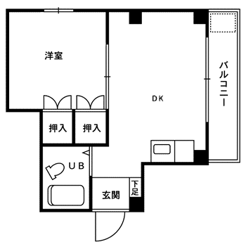 シティマンションせいび庵(1DK/3階)の間取り写真