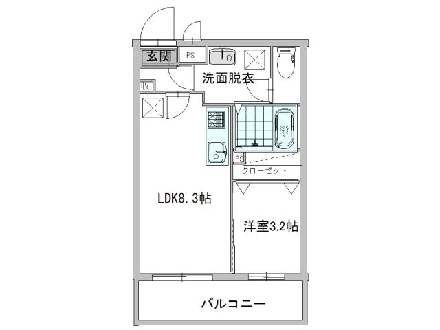 アネモス(1LDK/1階)の間取り写真