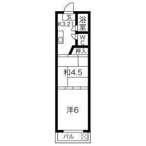 サンライフ久宝寺(2K/4階)の間取り写真