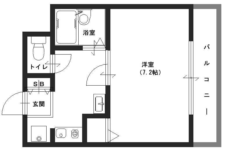 ハイツフルブルームII(1K/1階)の間取り写真