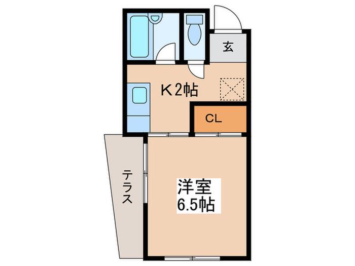 コーポラス高井(1K/1階)の間取り写真