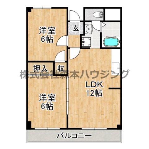 メゾンミナミノ(2LDK/2階)の間取り写真