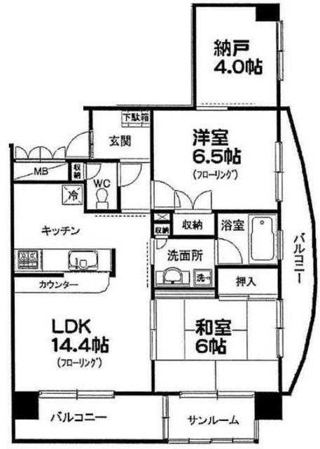 クレスト中青木(2SLDK/3階)の間取り写真