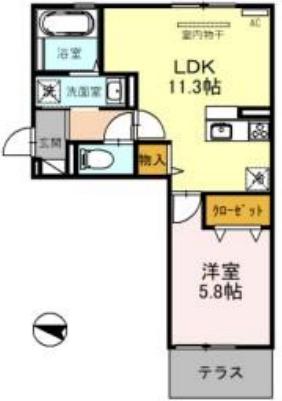 ブールドネージュ(1LDK/3階)の間取り写真