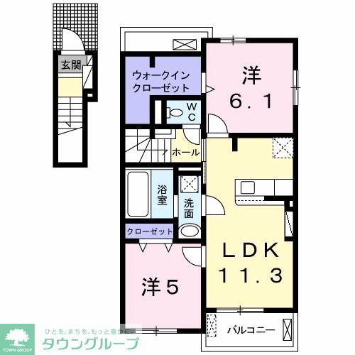 エトワール・シェル(2LDK/2階)の間取り写真