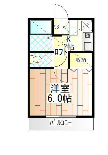 ハイムフォレスト(1K/2階)の間取り写真