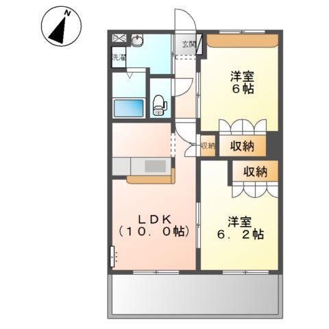 サニートレッフ(2LDK/2階)の間取り写真