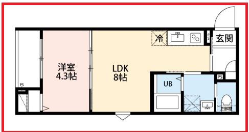 エムズ アパートメント(1LDK/2階)の間取り写真