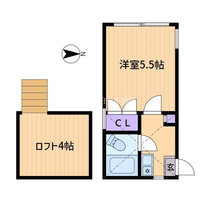 ドミール笹塚(1K/2階)の間取り写真