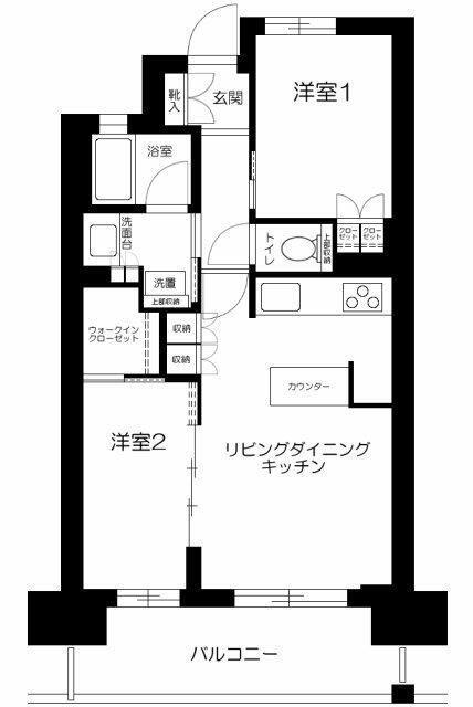 BRILLIA多摩ニュータウン E棟(2LDK/11階)の間取り写真