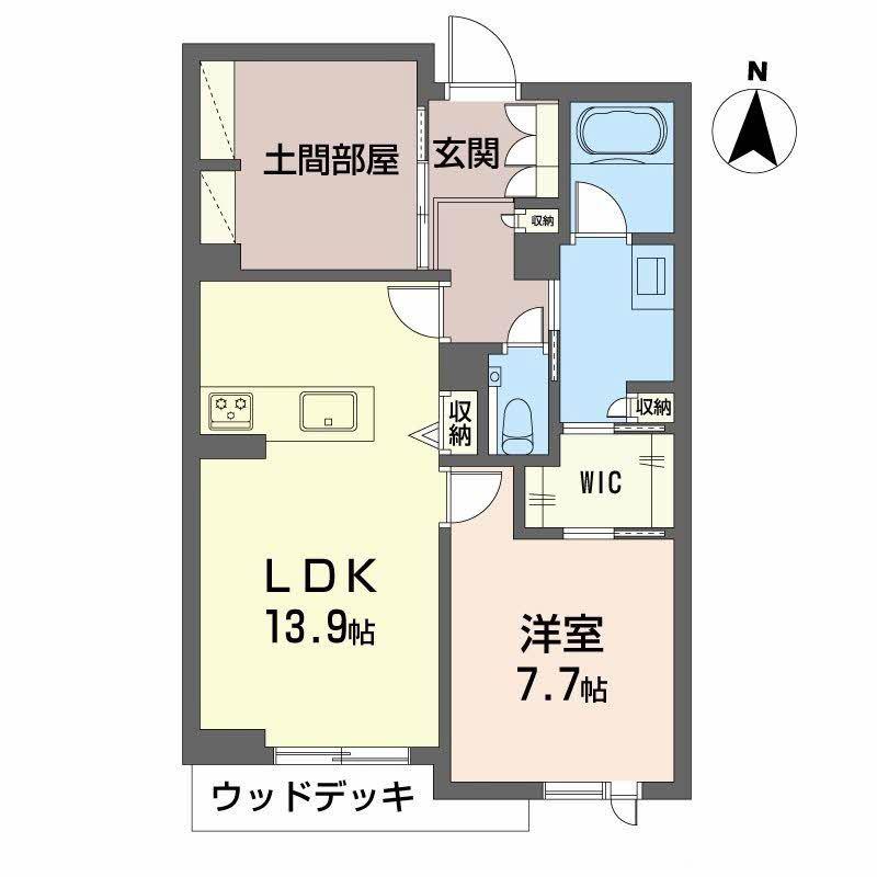 リーベン メーア(1LDK/1階)の間取り写真
