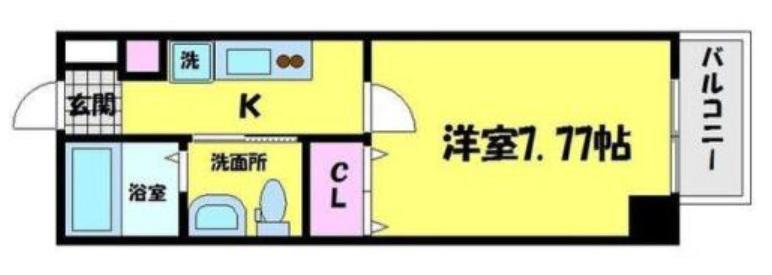 ウィンズコート城東中央(1K/5階)の間取り写真
