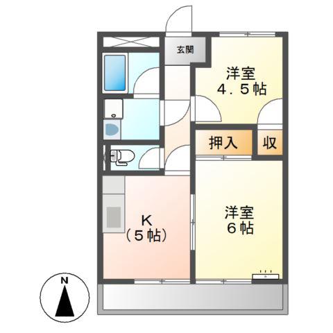 Y・M PALACE(2K/2階)の間取り写真