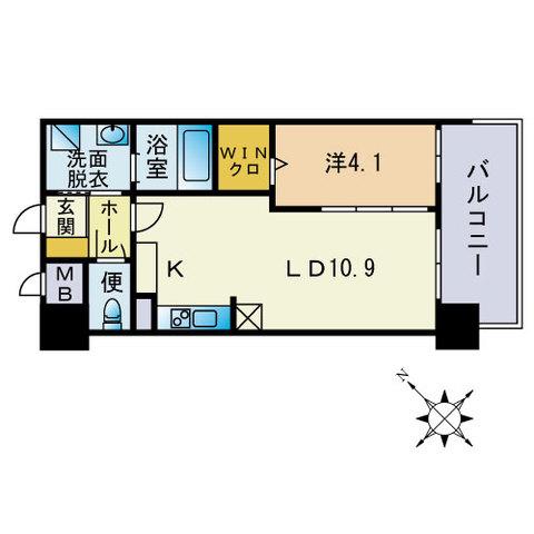 ウェルフォート比恵4番館(1LDK/8階)の間取り写真