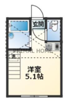 T・T白楽(ワンルーム/1階)の間取り写真