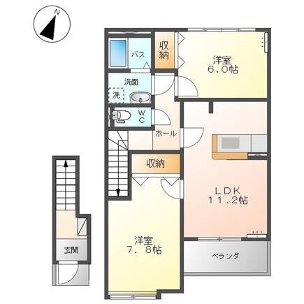 オアシス 2LDK(2LDK/2階)の間取り写真