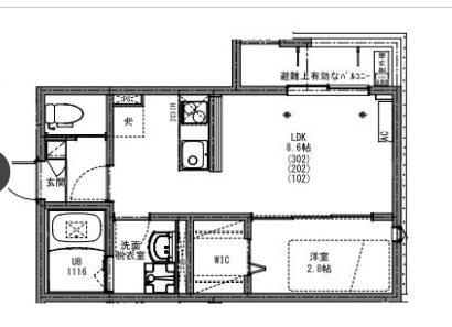 KEIAI RESIDENCE 北越谷IV(1LDK/2階)の間取り写真