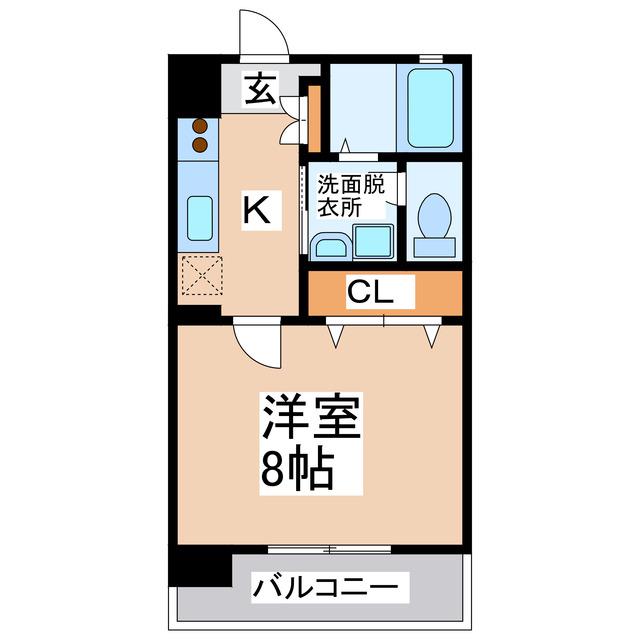 エトワール出水苑(1K/2階)の間取り写真