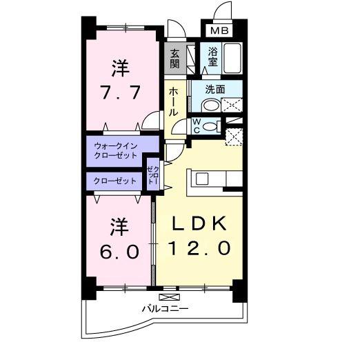 エターナル ステアズ(2LDK/3階)の間取り写真