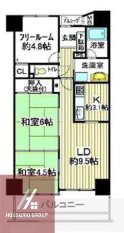 ルナ・ピエーナー阿波座(3LDK/2階)の間取り写真