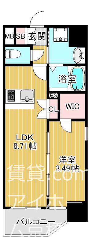 サムティ京橋CLEAR(1LDK/6階)の間取り写真