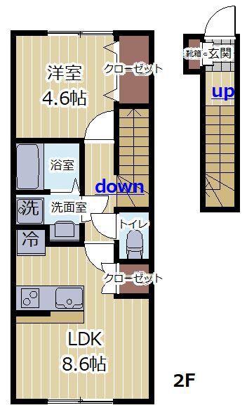 LMA HOUSE ONE(1LDK/2階)の間取り写真