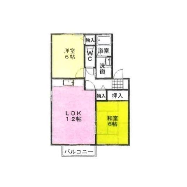 コンフォート間宮(2LDK/1階)の間取り写真