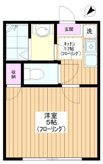 ライブリー平和台(1K/1階)の間取り写真