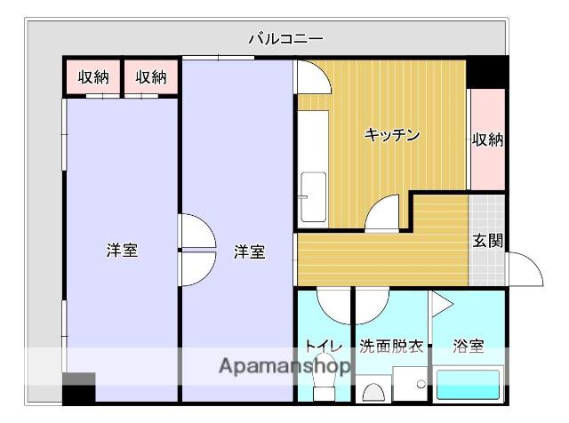 スコーレ赤坂(2DK/2階)の間取り写真