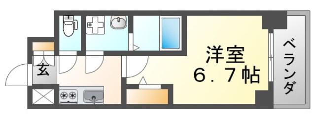MAXIV CROS 江坂(1K/5階)の間取り写真