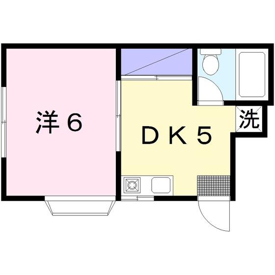 千草ハイツV(1DK/1階)の間取り写真