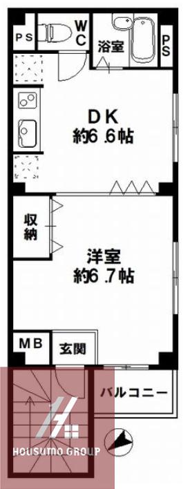 SKK夕凪マンション(1DK/3階)の間取り写真