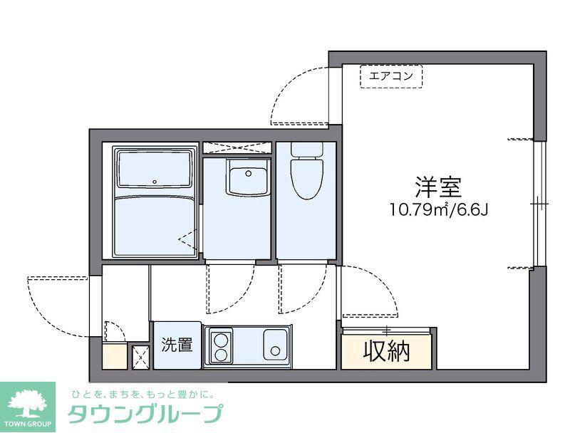 レオネクストライネ(1K/1階)の間取り写真