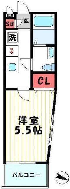 ソリッド堀切菖蒲園 壱番館(1K/2階)の間取り写真