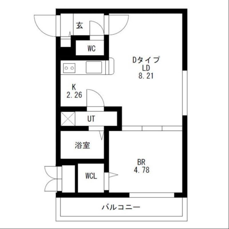 プリヴィエール旭町(1LDK/2階)の間取り写真