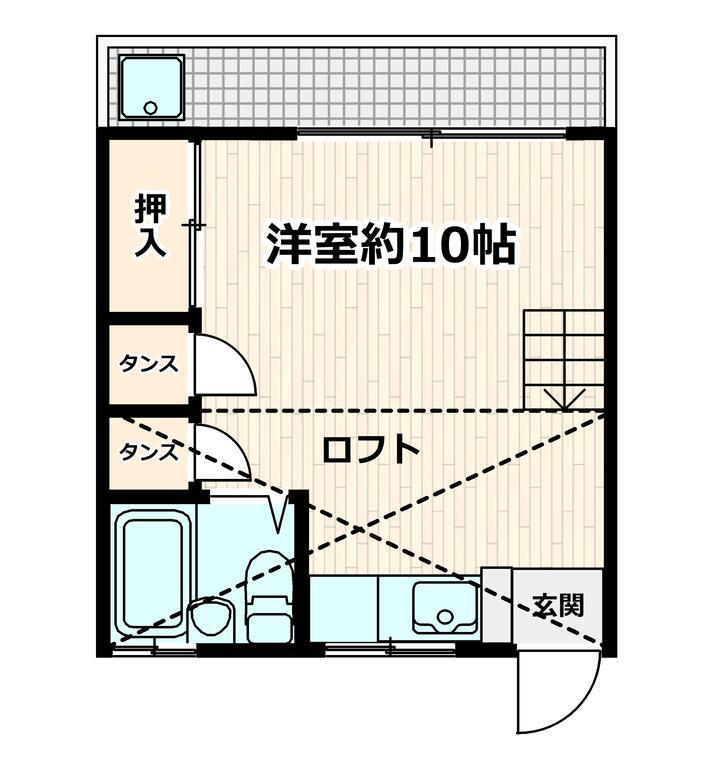 ハウスライム(ワンルーム/2階)の間取り写真