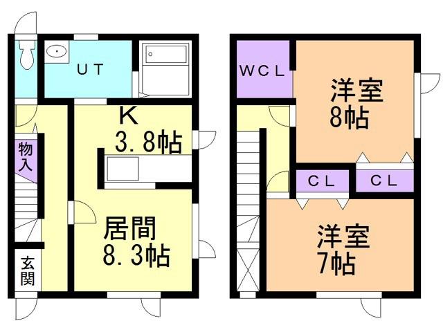 LUCE(2LDK/1階)の間取り写真