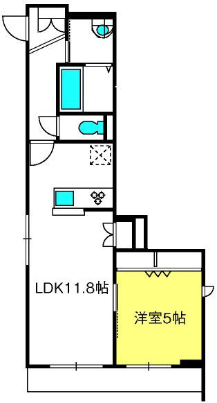 MASOIN・COURAGE(1LDK/1階)の間取り写真