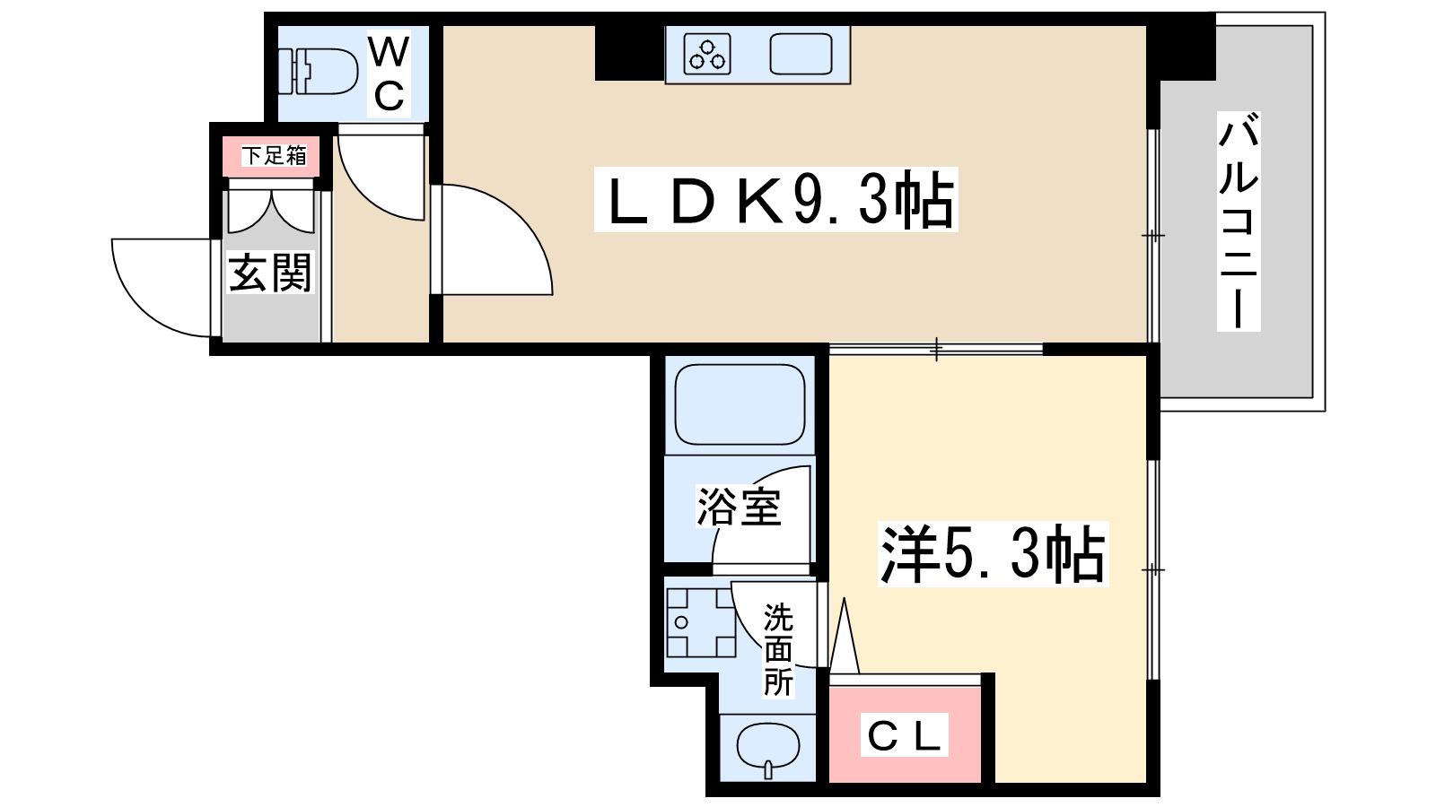 ゼウス20XX(1LDK/8階)の間取り写真
