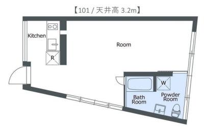 A PLACE BY WINE APARTMENT(ワンルーム/1階)の間取り写真