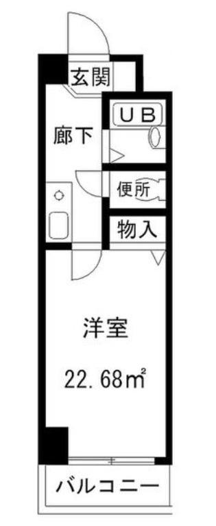 中之島アンフィニ(1K/8階)の間取り写真